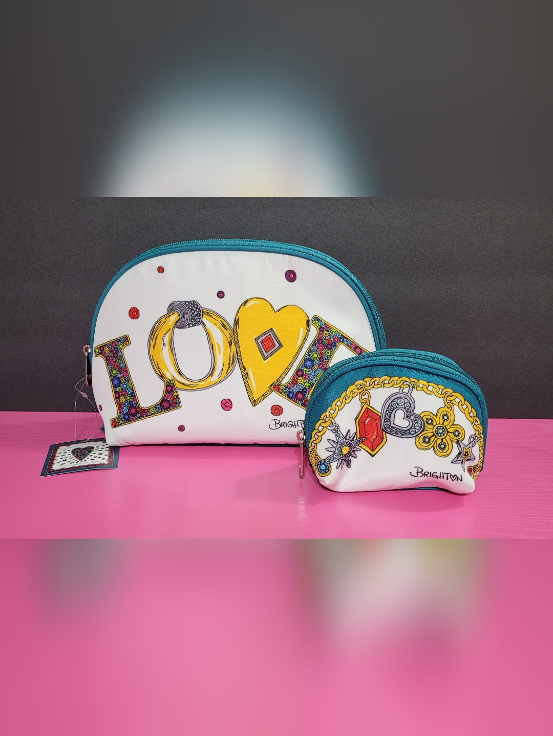 Brighton Charmed Love Two Piece Jewelry Pouch Set. Nwt (0822)